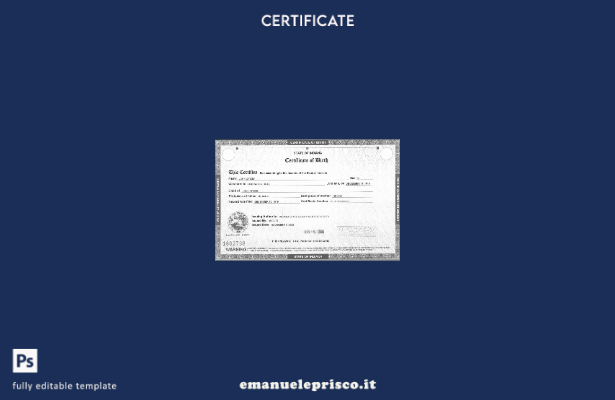 stile verificato Modello di certificato di nascita del Dipartimento della Salu 1